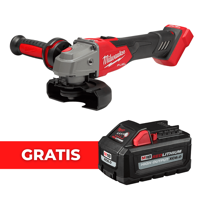 Milwaukee Esmeril M18 FUEL Velocidad Variable Switch Lock 2889-20 + Batería 1