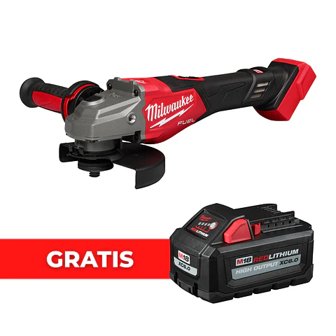 Esmeril Milwaukee M18 FUEL 4.5 a 6" Con Bloqueo de Switch 3671-20 + Batería