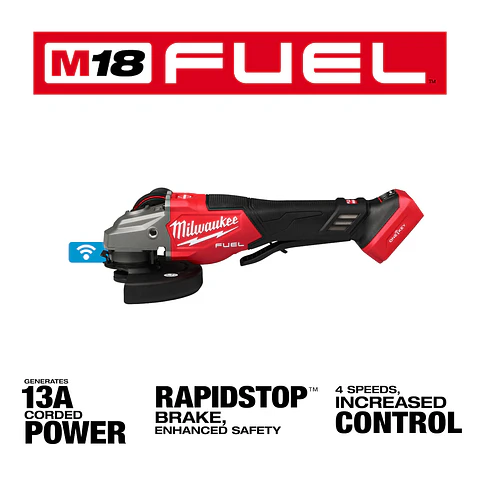 Esmeril Milwaukee M18 FUEL Velocidad Variable 6" ONE-KEY 3672-20 + Batería 8Ah y Cargador