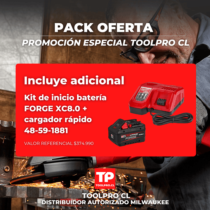 Milwaukee Kit Esmeril 6 Pulg M18 FUEL Velocidad Variable ONE-KEY 3672-20 2