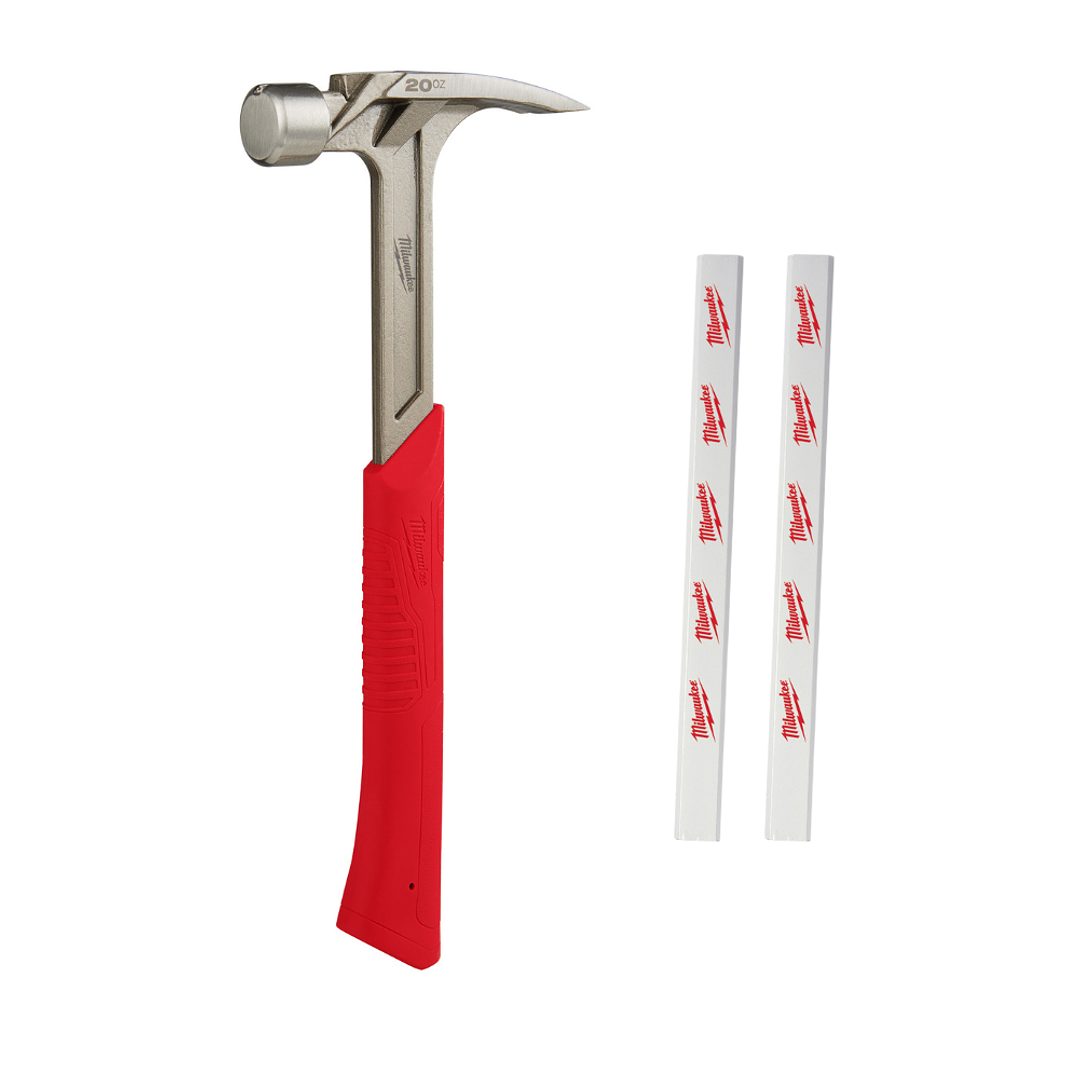 Milwaukee Martillo 20 Oz Cara Lisa Garra Recta 48-22-9020 1