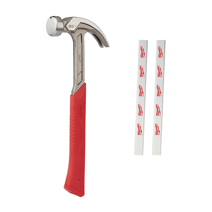 Milwaukee Martillo Cara Lisa 20 Oz. Garra Curva 48-22-9080 1