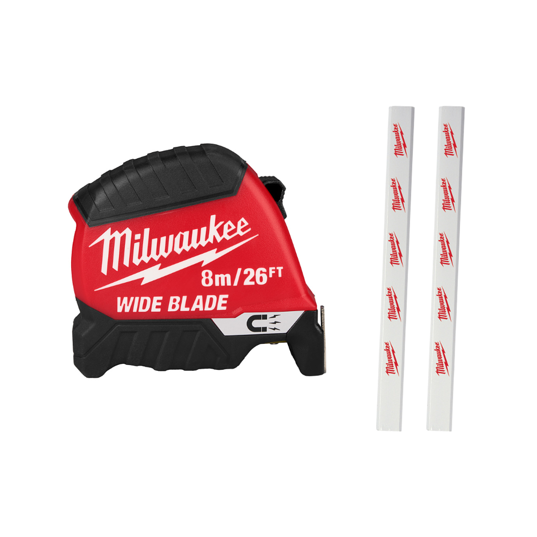 Milwaukee Huincha De Medir 8 Mt Punta Magnética Hoja Ancha 48-22-1226M 1