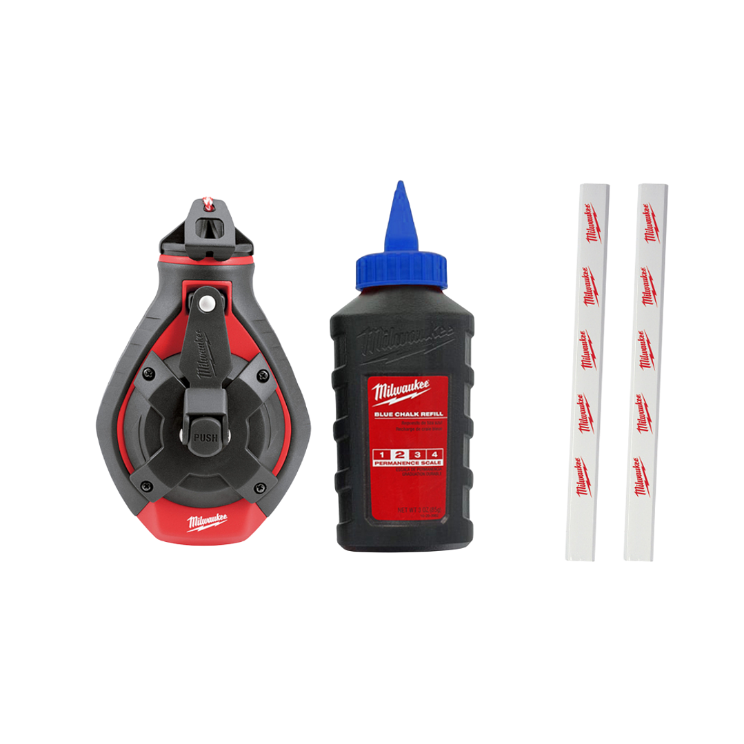 Milwaukee Tizador Linea Gruesa + Tiza Azul 48-22-3982 1