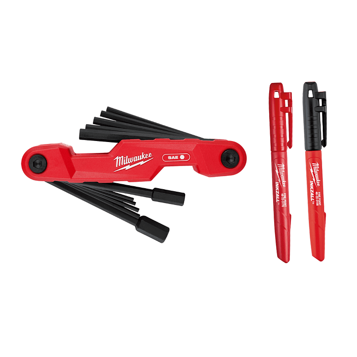 Milwaukee Juego De 11 Llaves Allen Sae Plegables 48-22-2180 1