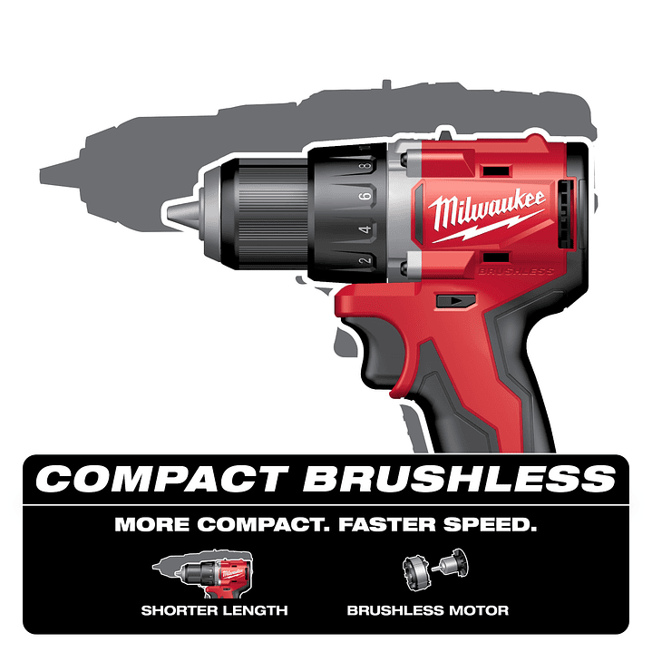 Milwaukee Taladro Atornillador Compacto M18 Brushless 3601-20 3