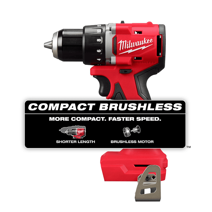 Milwaukee Taladro Atornillador Compacto M18 Brushless 3601-20 4