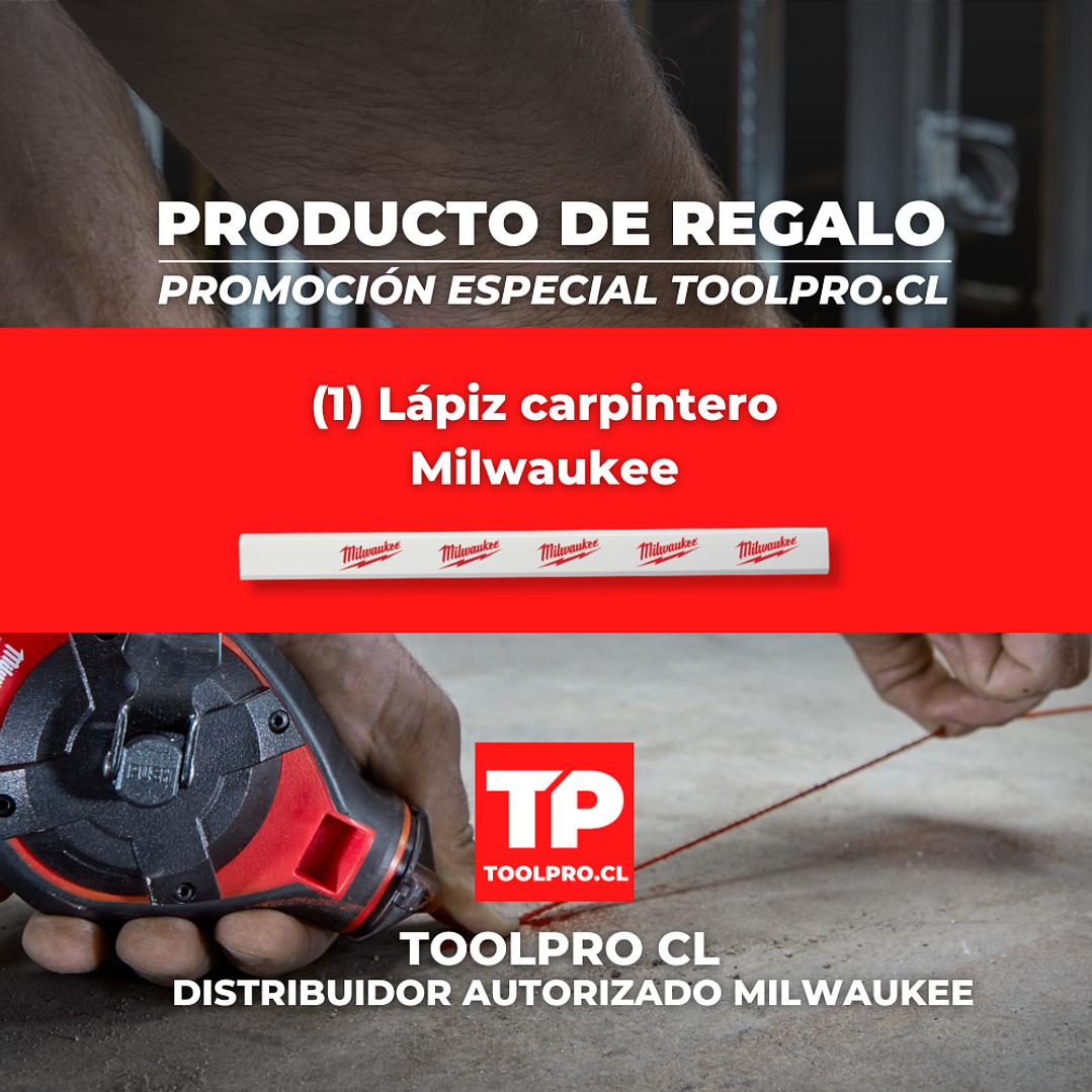 Milwaukee Tizador Linea Gruesa + Tiza Roja Alta Permanencia 48-22-3986 2