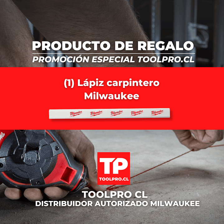 Milwaukee Tizador Linea Gruesa + Tiza Roja Alta Permanencia 48-22-3986 2