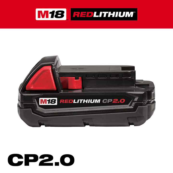 Pack 2 Baterías Milwaukee M18 CP 2 Amperios + Cargador 220v 3