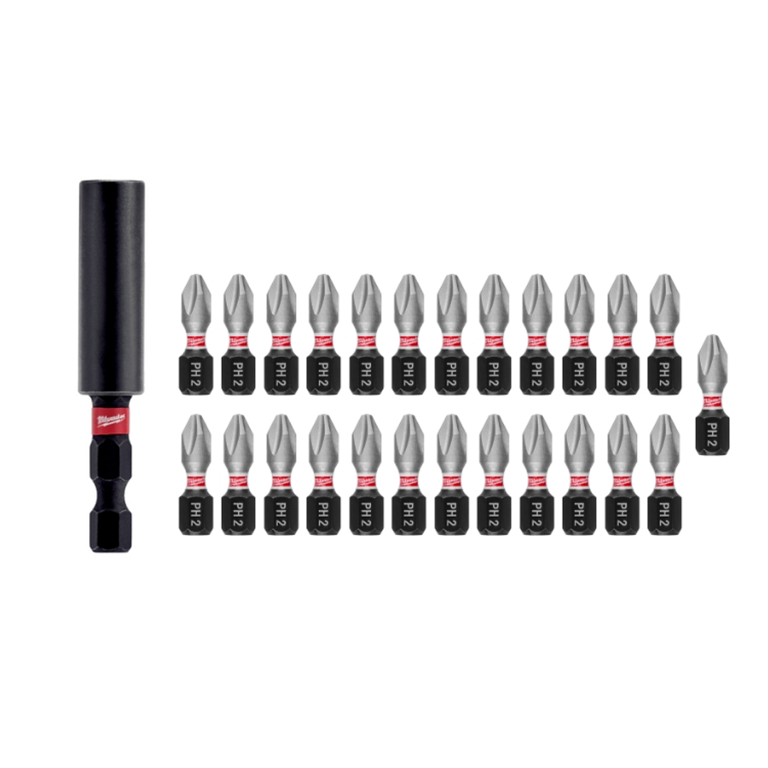 Milwaukee Set De 25 Puntas Ph2 X 25mm + Extensión 48-32-5009 2