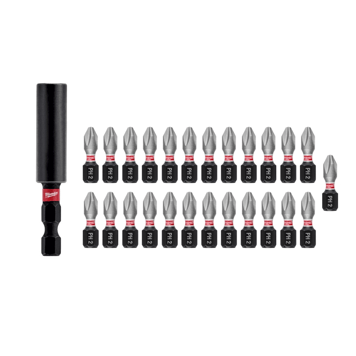 Milwaukee Set De 25 Puntas Ph2 X 25mm + Extensión 48-32-5009 2