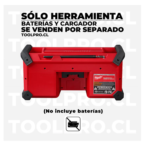 Parlante Bluetooth Milwaukee M18 Jobsite con radio AM/FM 2952-20 2