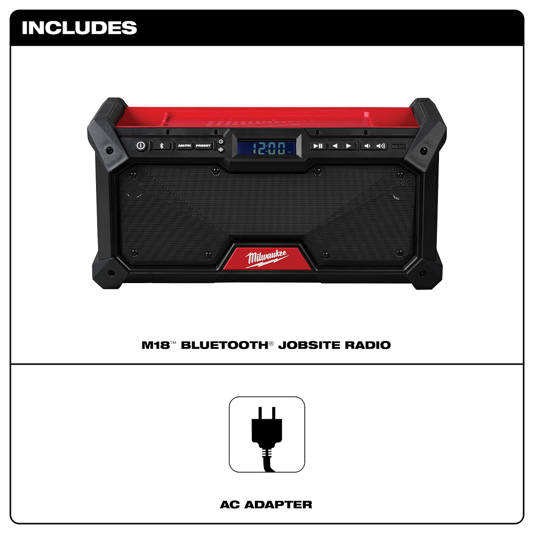 Parlante Milwaukee Bluetooth M18 Con Radio AM/FM 2952-20 Rojo 3
