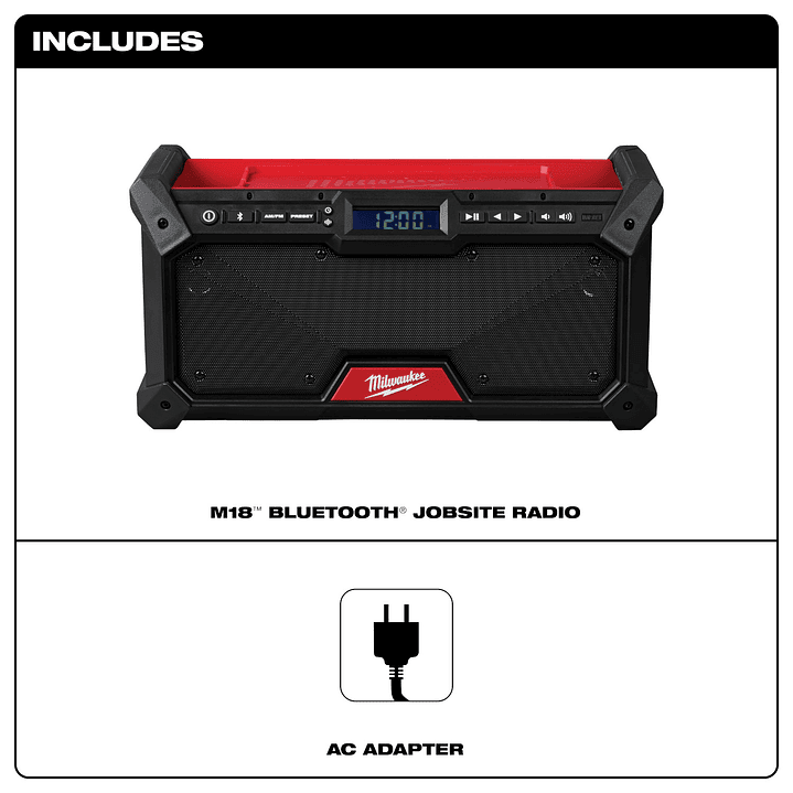 Parlante Milwaukee Bluetooth M18 Con Radio AM/FM 2952-20 Rojo 3
