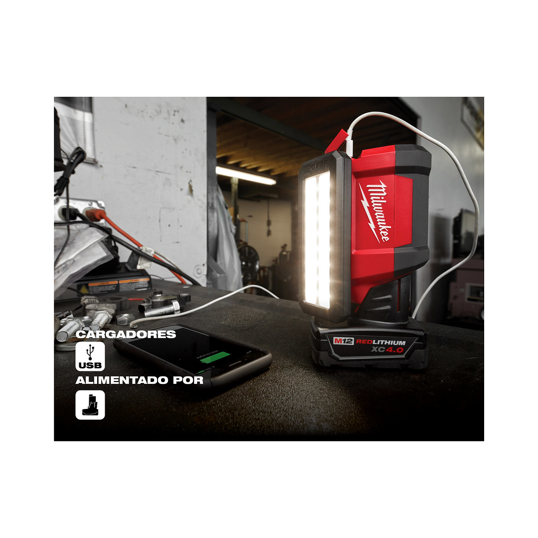 Foco Led Magnético 700 Lúmenes Milwaukee M12 Rover Usb Power Bank 2367-20 10