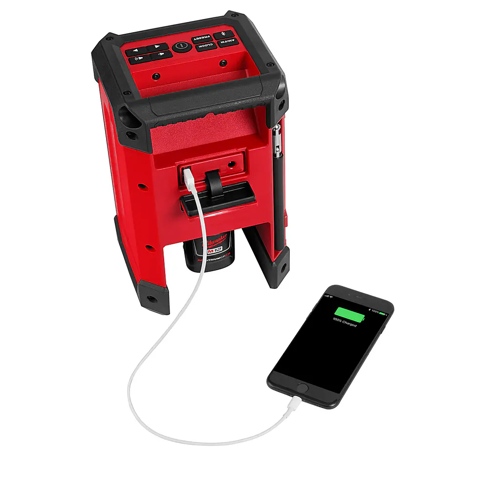 Radio Bluetooth Milwaukee + Cargador De Batería M12 2951-20 6