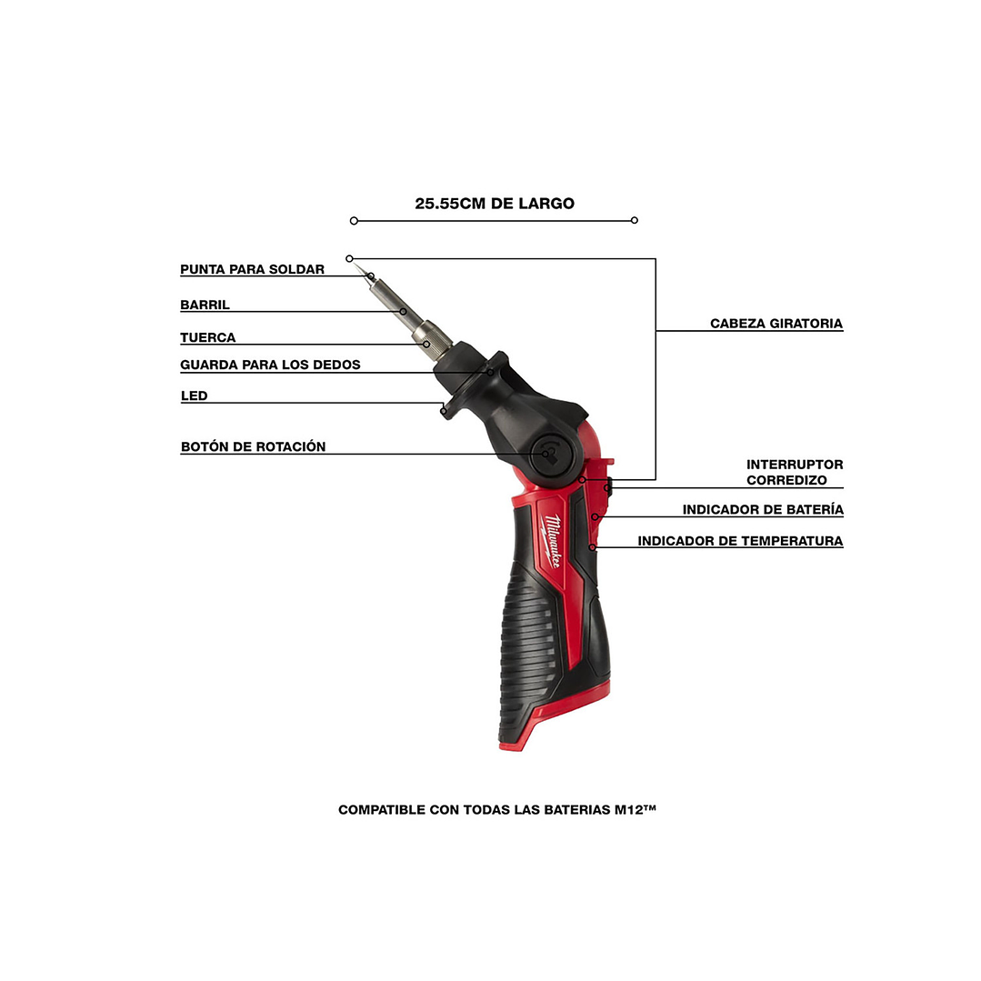 Kit Cautín Inalámbrico Milwaukee M12 Con Maleta 2488-21 3