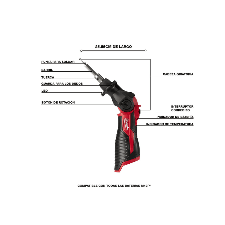 Kit Cautín Inalámbrico Milwaukee M12 Con Maleta 2488-21 3