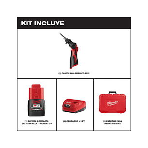 Kit Cautín Inalámbrico Milwaukee M12 Con Maleta 2488-21