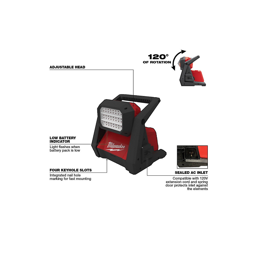 Foco Led Milwaukee M18 Rover 4000 Lúmenes Ip54 2366-20 13