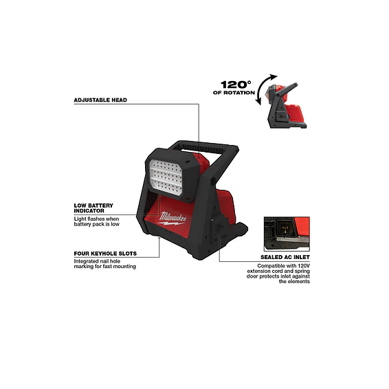 Foco Led Milwaukee M18 Rover 4000 Lúmenes Ip54 2366-20 13