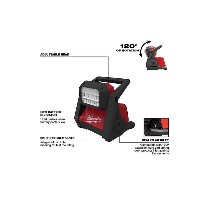 Foco Led Milwaukee M18 Rover 4000 Lúmenes Ip54 2366-20 13