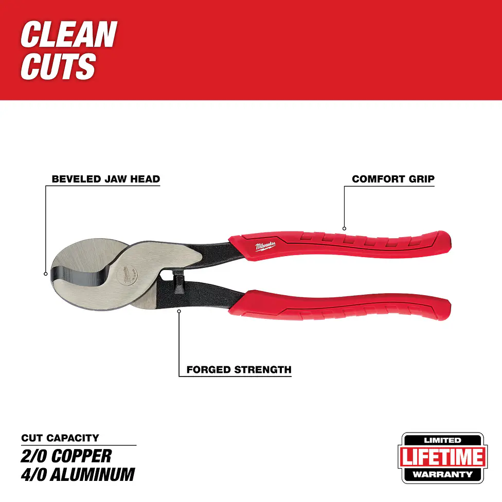 Alicate Cortador De Cables Alto Calibre Milwaukee 48-22-6104 4