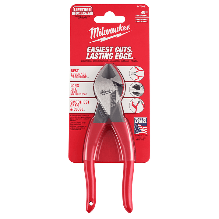 Alicate Corte Diagonal Milwaukee 6 Pulgadas Hecho En USA Mt506 4
