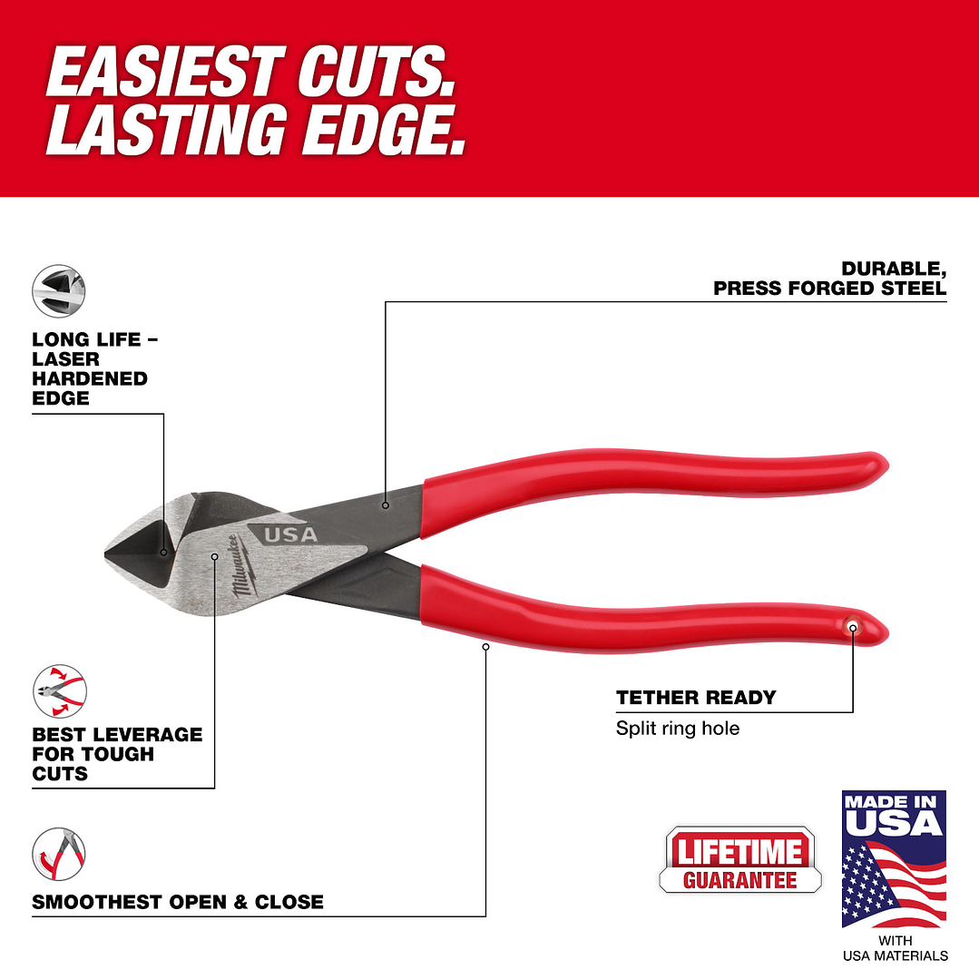 Alicate Corte Diagonal Milwaukee 8 Pulgadas Hecho En Usa MT508 6