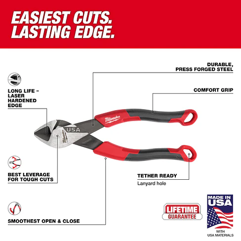 Alicate Corte Diagonal Milwaukee 6 Pulg. Hecho En Usa MT556 11