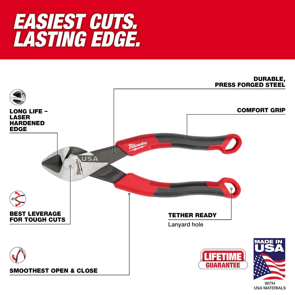Alicate Corte Diagonal Milwaukee 6 Pulg. Hecho En Usa MT556 11
