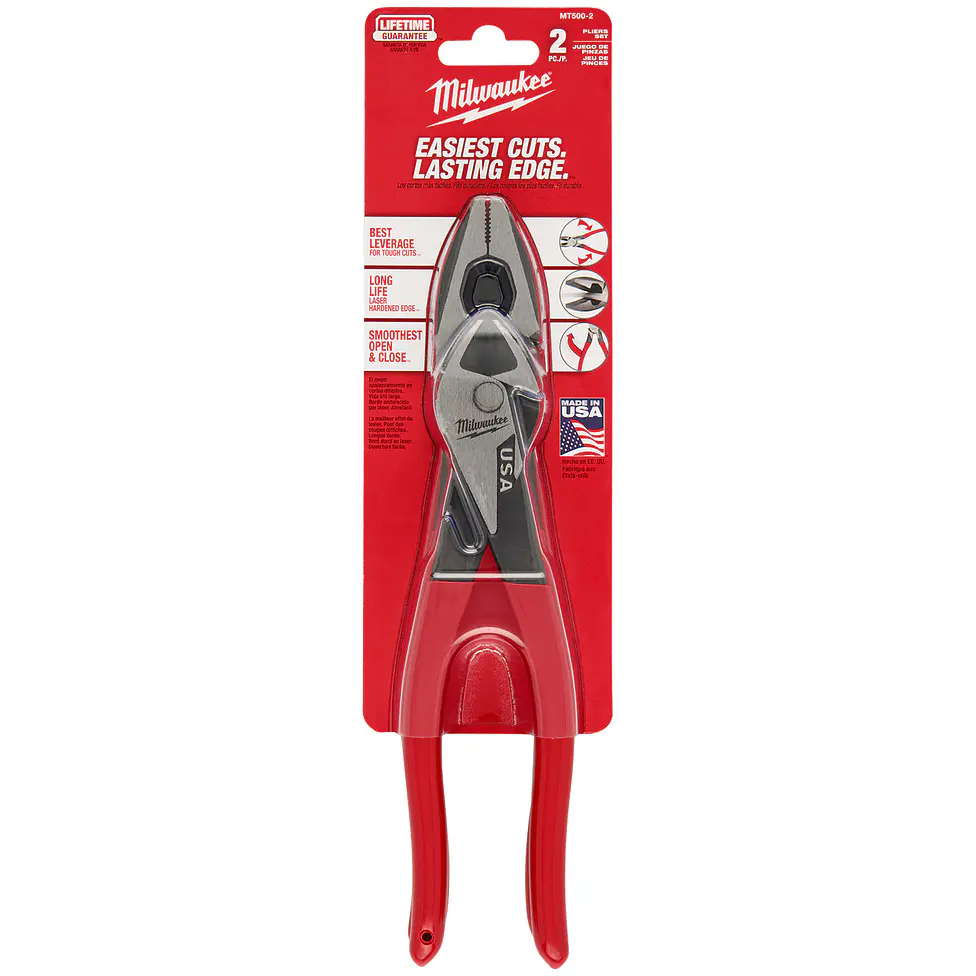 Pack 2 Alicates Milwaukee Universal + Cortante Hechos En Usa MT500-2 3