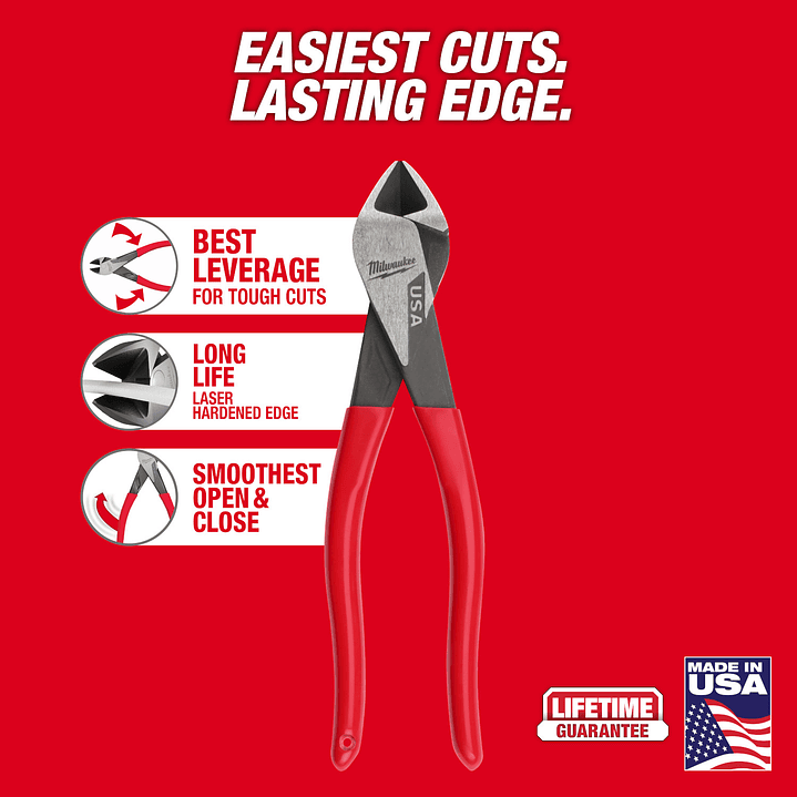 Pack 2 Alicates Milwaukee Universal + Cortante Hechos En Usa MT500-2 6