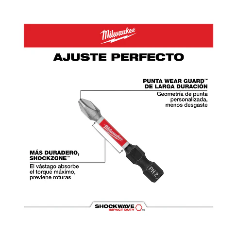 Set Puntas Y Brocas Milwaukee Shockwave 50 Piezas 48-32-4013 11