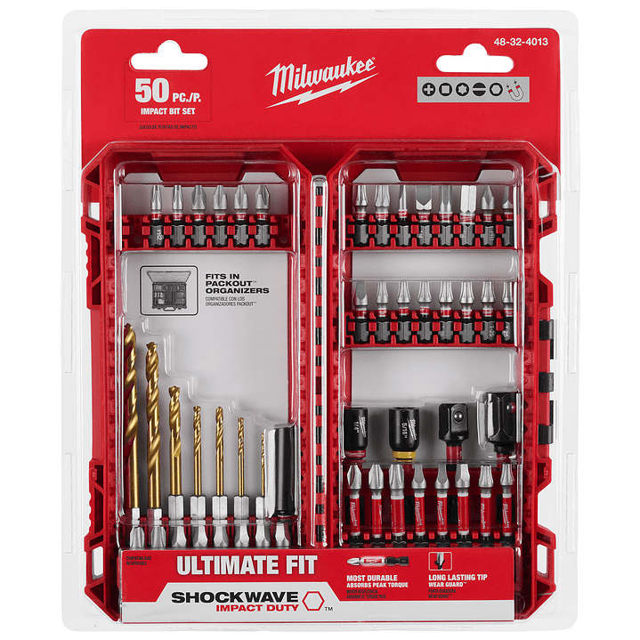 Set Puntas Y Brocas Milwaukee Shockwave 50 Piezas 48-32-4013 2
