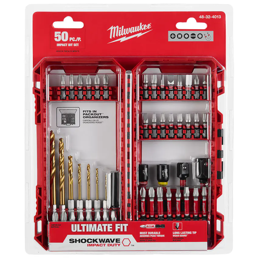 Set Puntas Y Brocas Milwaukee Shockwave 50 Piezas 48-32-4013 2