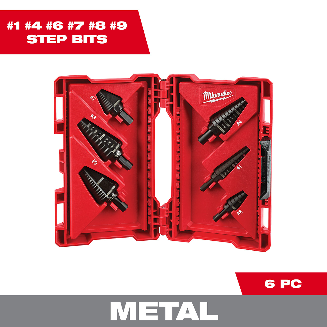 Set de Brocas Escalonadas Milwaukee 6 Piezas 48-89-9224 4