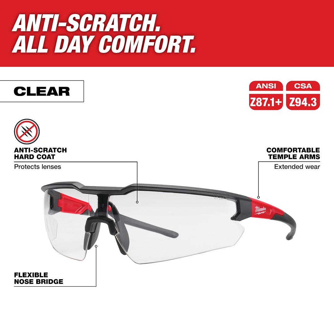 Pack 3 Lentes De Seguridad Milwaukee Anti Rayas 48-73-2052 7