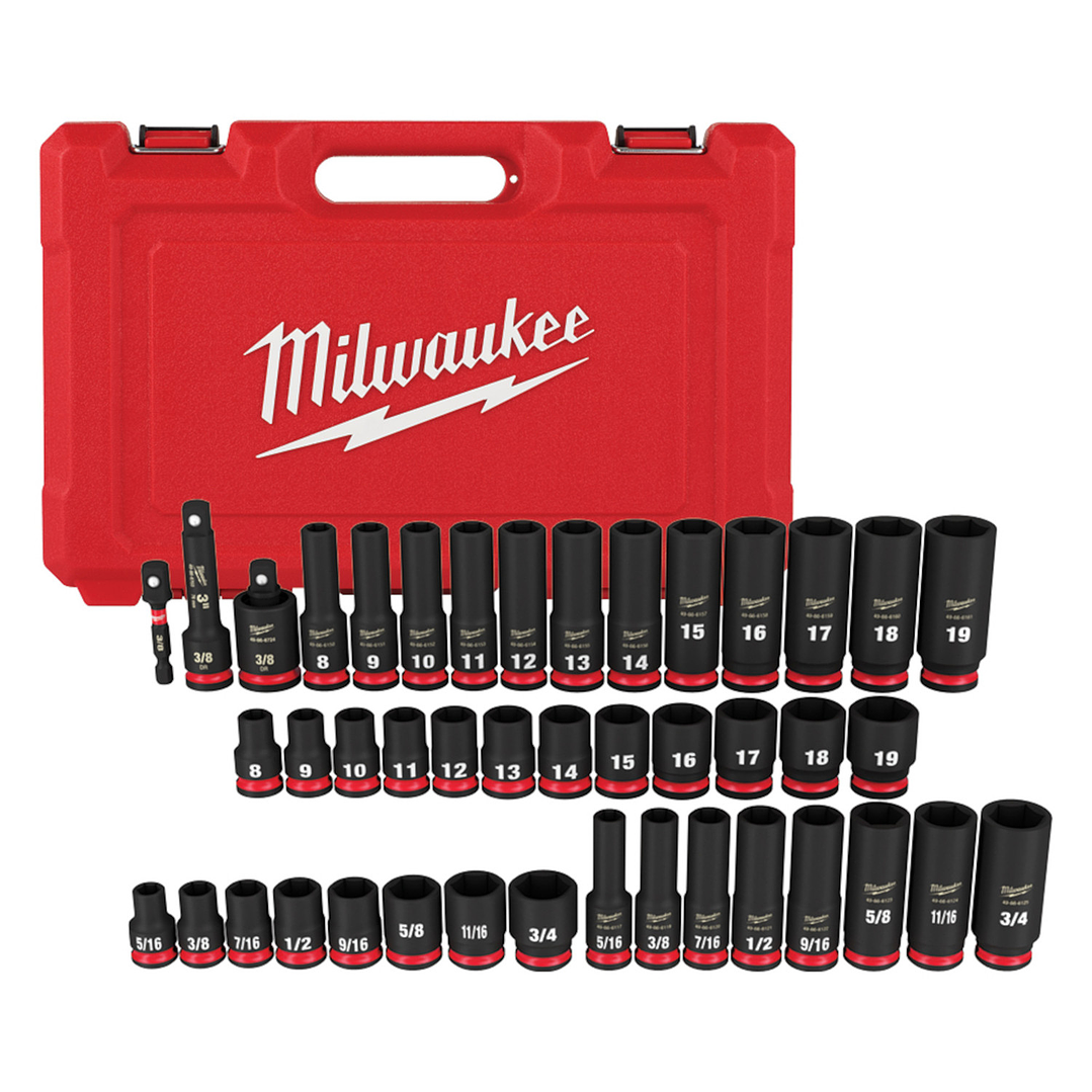 Set Dados De Impacto 3/8 Métricos 43 Piezas Milwaukee 49-66-7009 1
