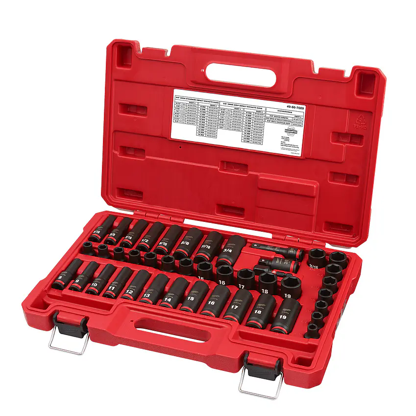 Set Dados De Impacto 3/8 Métricos 43 Piezas Milwaukee 49-66-7009 2