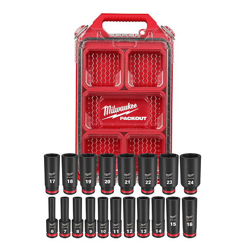 Juego 19 Dados De Impacto Métricos 3/8" Packout Milwaukee 49-66-6801