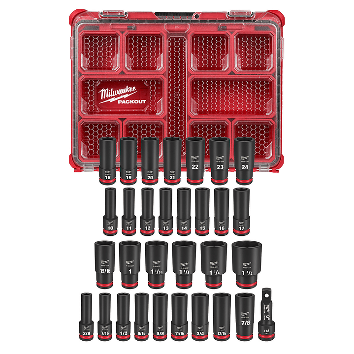 Juego 31 Dados De Impacto 1/2 Métricos Packout Milwaukee 49-66-6806 1