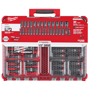 Juego 31 Dados De Impacto 1/2 Métricos Packout Milwaukee 49-66-6806