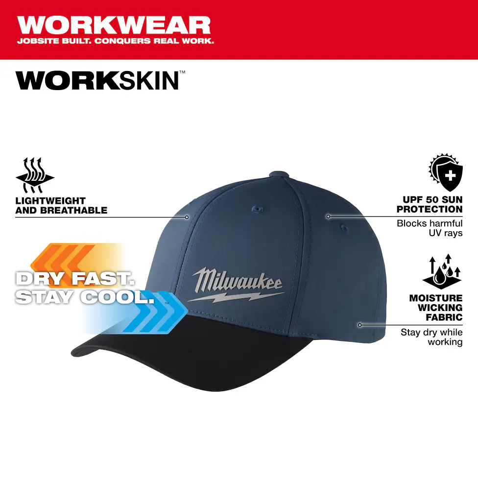Jockey Alto Rendimiento Milwaukee Workskin Protección Uv Azul L-XL 3