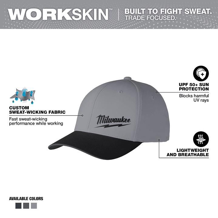 Jockey Alto Rendimiento Milwaukee Workskin Protección Uv Gris L-XL 4