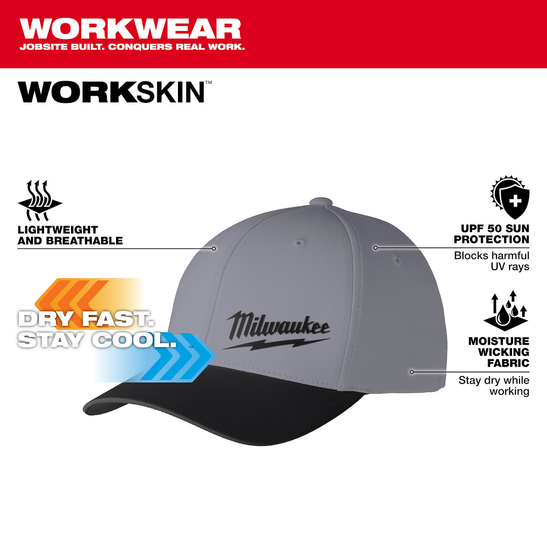 Jockey Alto Rendimiento Milwaukee Workskin Protección Uv Gris L-XL 5