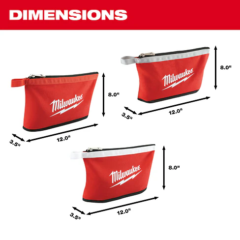 Estuche Con Cierre Milwaukee Heavy Duty Resistente - Pack 3 unidades 48-22-8193 7