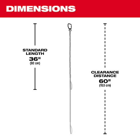 Correa de Seguridad Para Herramientas 91 cm - 15.8Kg Con Mosquetón Milwaukee 48-22-8850 4