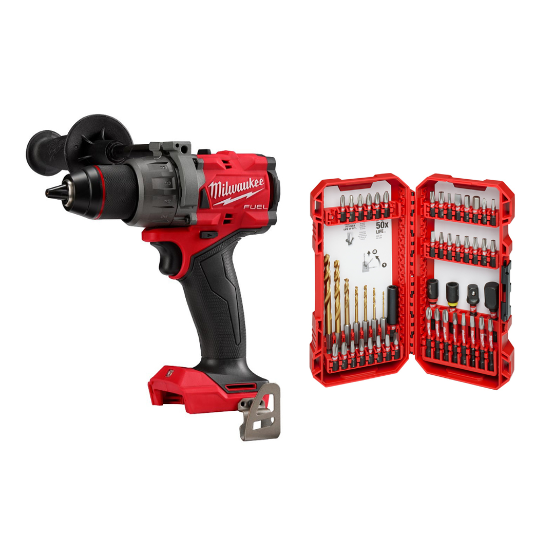 Taladro Percutor Milwaukee M18 FUEL 4ta Gen 2904-20 + Set de puntas 50 Pzs 1